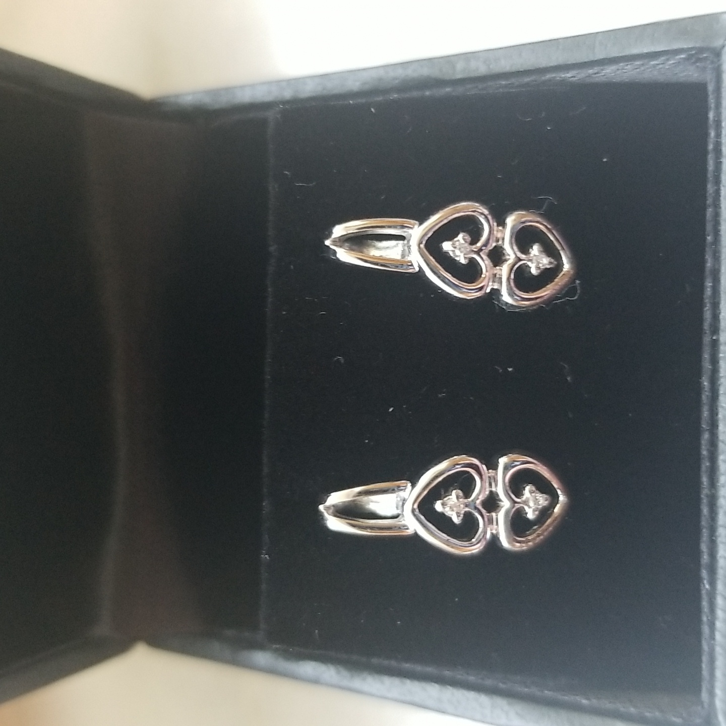 Diamonds International Silver Diamond Earrings Valentine's Day